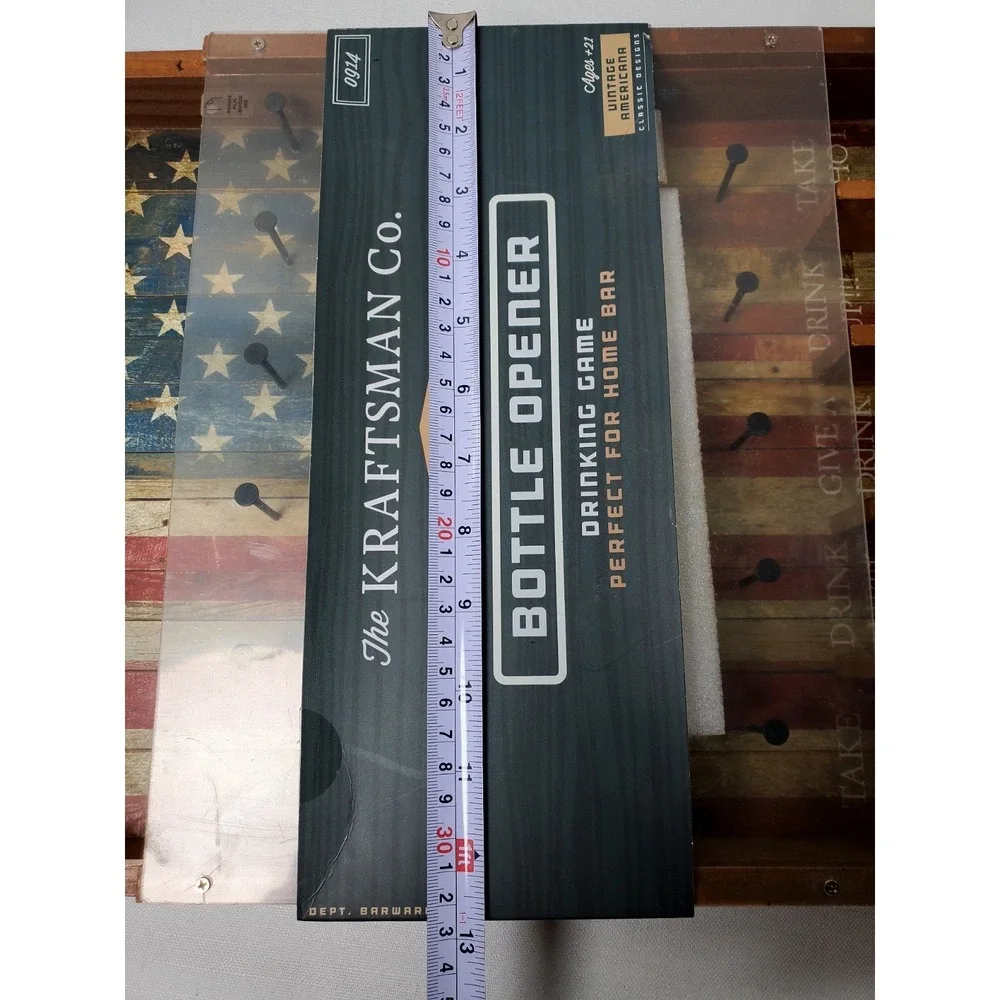 The Kraftsman Co ☆‎ American Flag Wall Mounted Drinking Game & Bottle Opener☆NEW